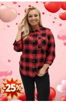 M24819 KOSZULA VIOLET KRATKA CZERWONO- CZARNA